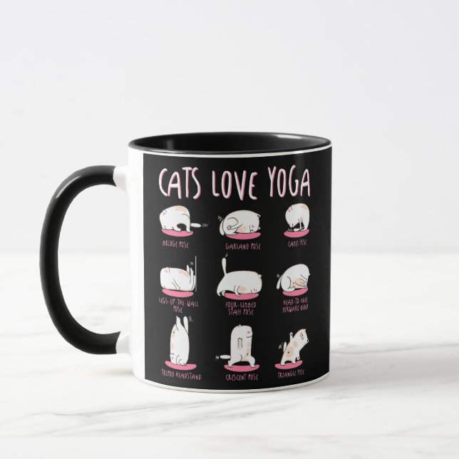 Funny Cats Liebe verschiedene Yoga Orte Yoga Katze Tasse (Links)