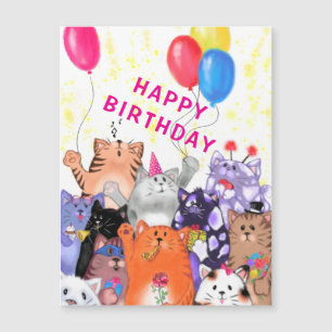 Funny Cats Magnetic Birthday Card Magnetkarte