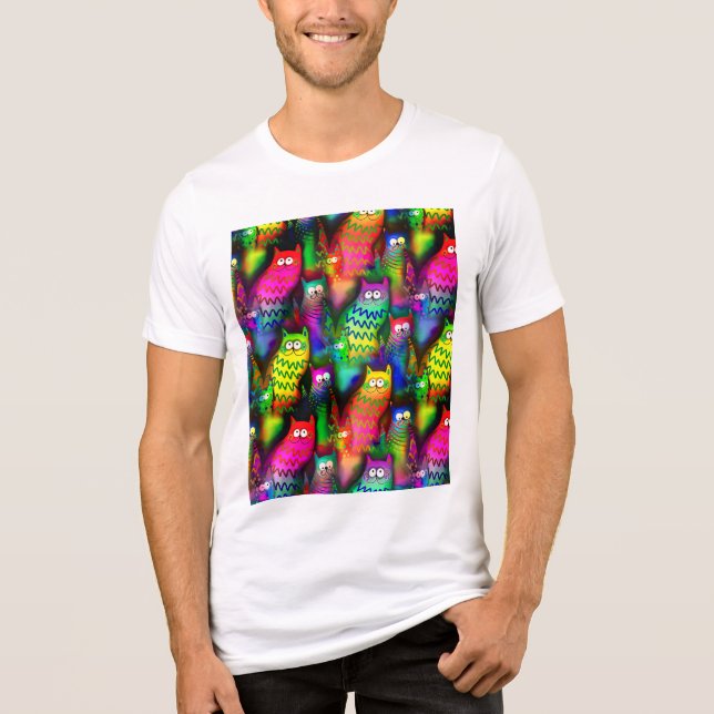 Funny Cats Muster-54578 Tri-Blend Shirt (Vorderseite)