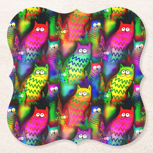 Funny Cats Muster-54578 Untersetzer (Vorderseite)