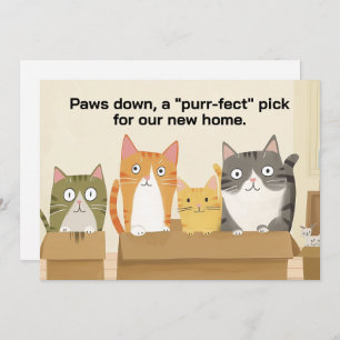 Funny Cats Neue Zuhause Moving Ankündigung