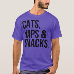 Funny Cats Nickerchen & Snacks Cat Owner Napping S T-Shirt