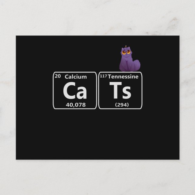 Funny Cats Periodische Tischelemente Funny Science Postkarte (Vorderseite)