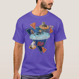 Funny Cats Pizza im Space T - Shirt