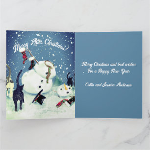 Funny Cats Snowman Chaos Custom Gift Bag Karte