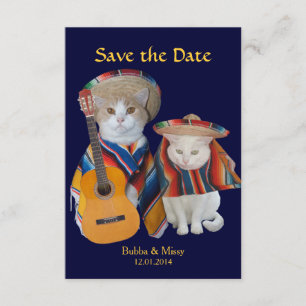 Funny Cats South of the Border Wedding Rettete den Save The Date
