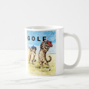 Funny Cats spielen Golf Caddy Design Kaffeetasse