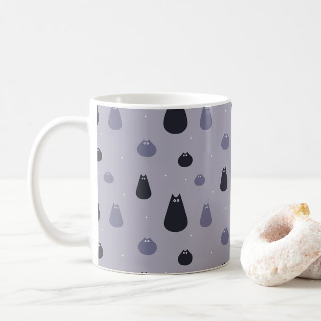 Funny Cats Tasse grau (Mit Donut)