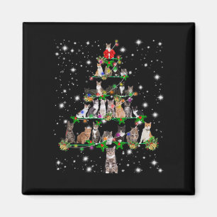 Funny Cats Weihnachtsbaum T-Shirt Dekor Magnet