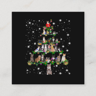 Funny Cats Weihnachtsbaum T-Shirt Dekor Quadratische Visitenkarte