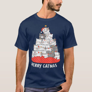 Funny Cats Weihnachtsbaum T-Shirt Dekoration Gesch