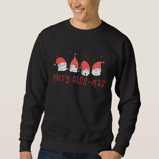 Funny Cats, Weihnachtspulli, niedlich, Sweater, Sweatshirt (Vorderseite)