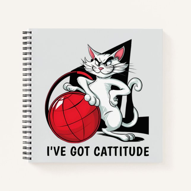Funny Cattitude Cat Notizbuch (Vorderseite)