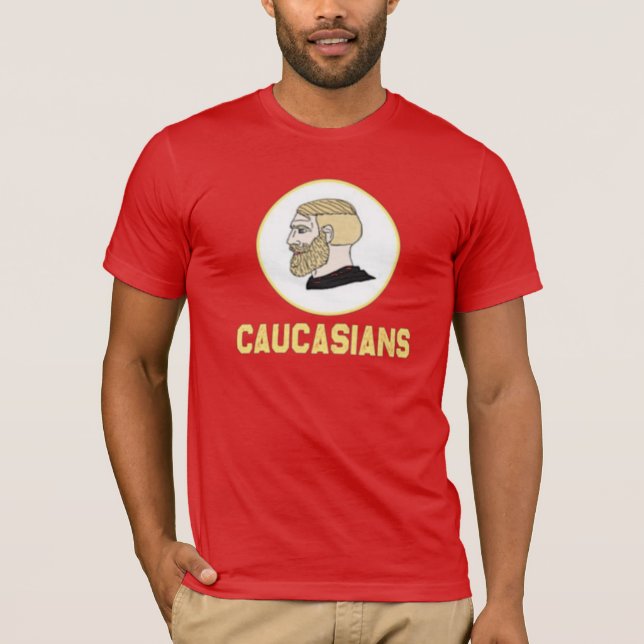 Funny Caucasians Shirt, White Caucasian Pride Dark T-Shirt (Vorderseite)