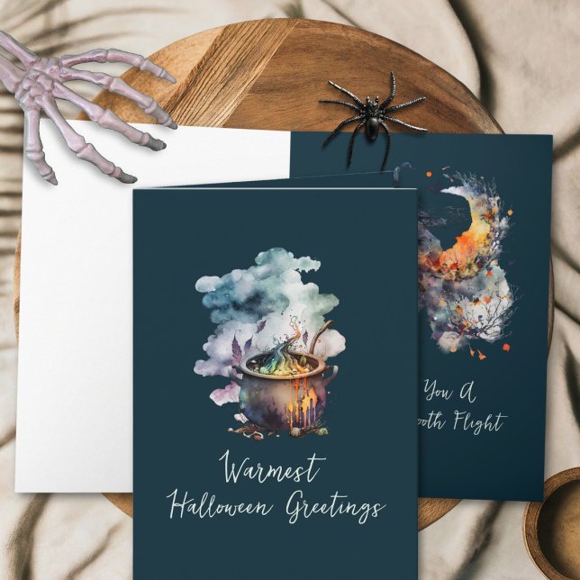 Funny Cauldron Vintag Beängstigenden Broom Hexenme Karte (Von Creator hochgeladen)