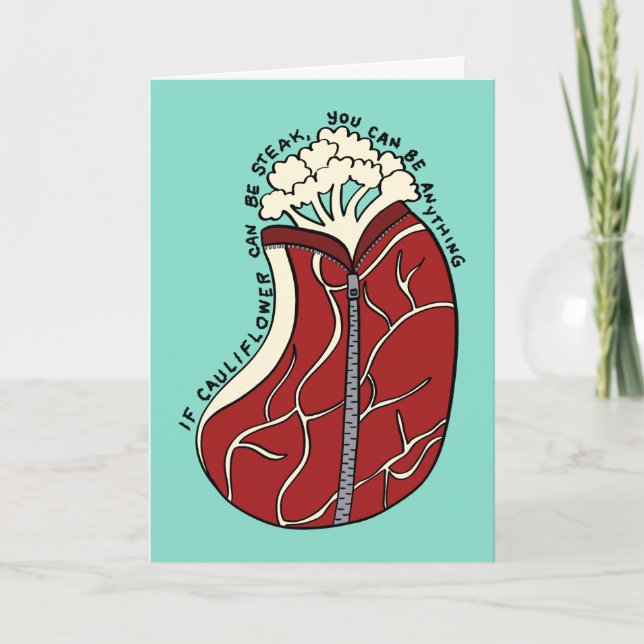 Funny Cauliflower Steak Förderung Karte (Vorderseite)
