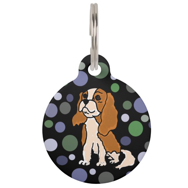 Funny Cavalier King Charles Spaniel Dog Art Haustiermarke (Vorderseite)