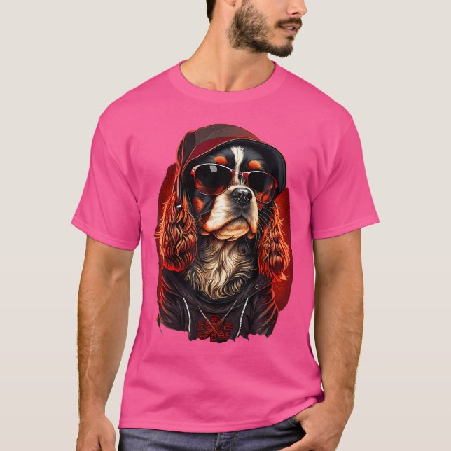 Funny Cavalier King Charles Spaniel Niedlicher Rap T-Shirt (Vorderseite)