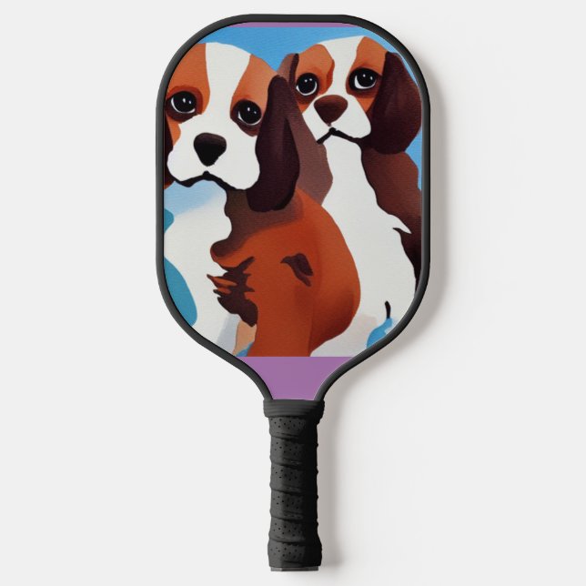 Funny Cavalier King Charles Spaniel Puppy Dogs Pickleball Schläger (Vorderseite)