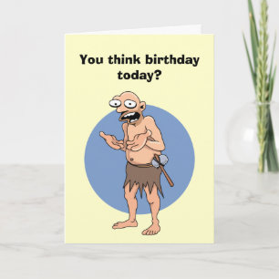 Funny Caveman Birthday Card Karte