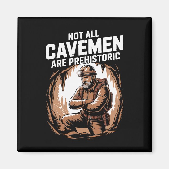 Funny Caving Spelunking Potholing Climbing Rescue  Magnet (Vorne)