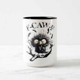 Funny Caw Shirt Black Crow Black Bird Funny Crow H Zweifarbige Tasse