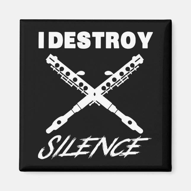 Funny Ccolo Shirt - I Destroy Silence New Year Gif Magnet (Vorne)