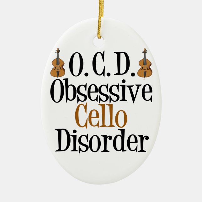 Funny Cello Keramik Ornament (Vorne)