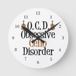 Funny Cello Runde Wanduhr