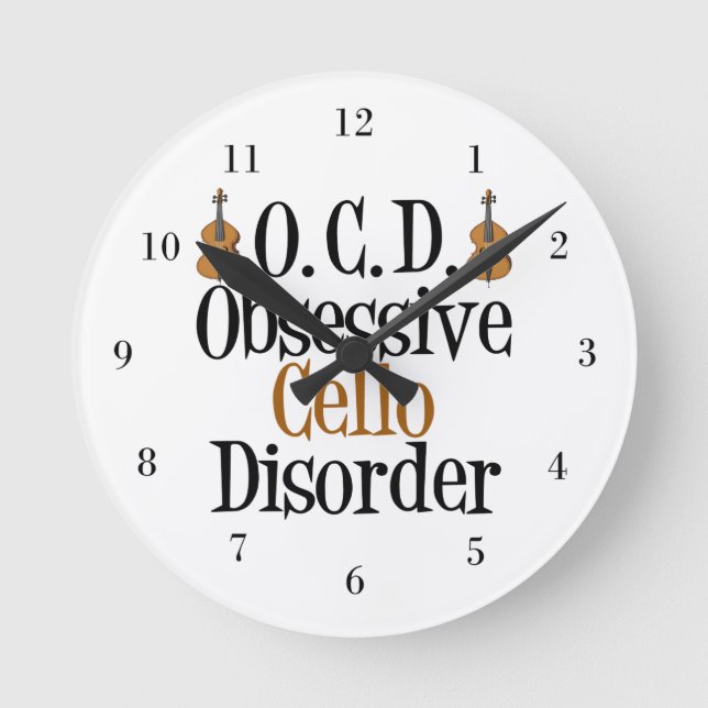 Funny Cello Runde Wanduhr (Vorderseite)