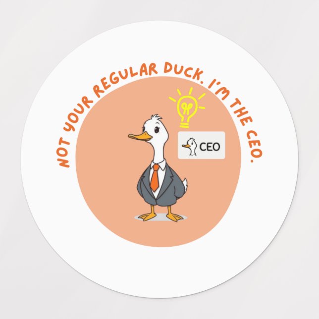 Funny CEO Duck Etiketten (Design 1)
