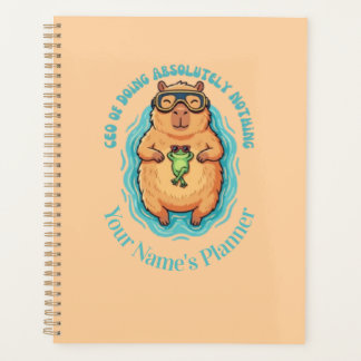 Funny CEO of Doing Nothing Capybara Frog Notebook Planer