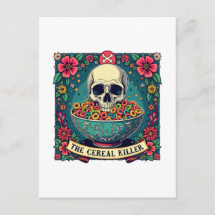 Funny Cereal Killer Familie Getreideliebhaber Feiertagspostkarte
