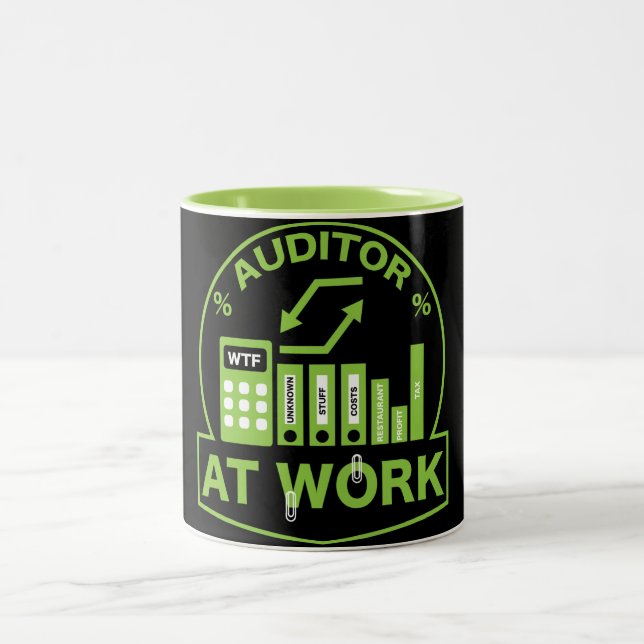 Funny Certified Auditor Gift Zweifarbige Tasse (Mittel)
