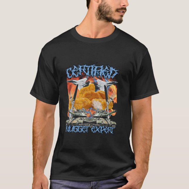 Funny Certified Chicken Nugget Bootleg Hardcore Fl T-Shirt (Vorderseite)