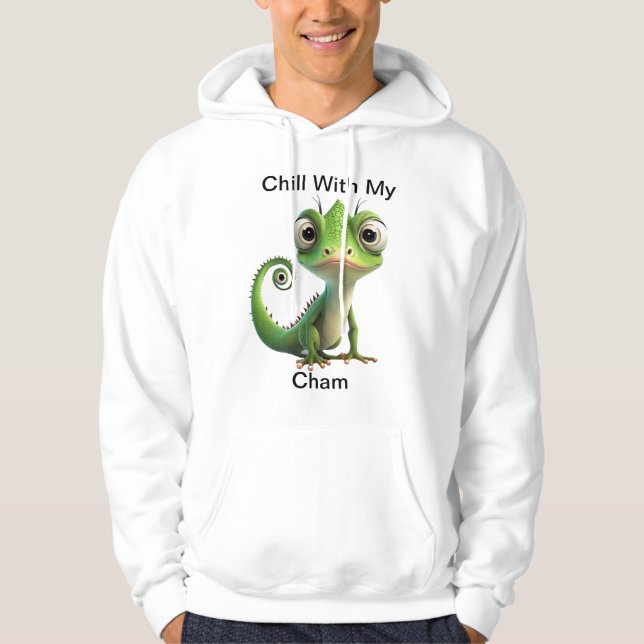 Funny Chameleon Pocket Hoodie - Niedliches Reptil  (Vorderseite)