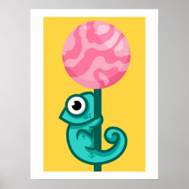 Funny Chameleon - Süße Tier Spielzimmer Poster