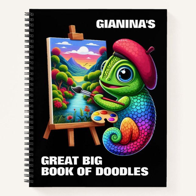 Funny Chameleons verstehen Farbtheorie Notizbuch (Vorderseite)