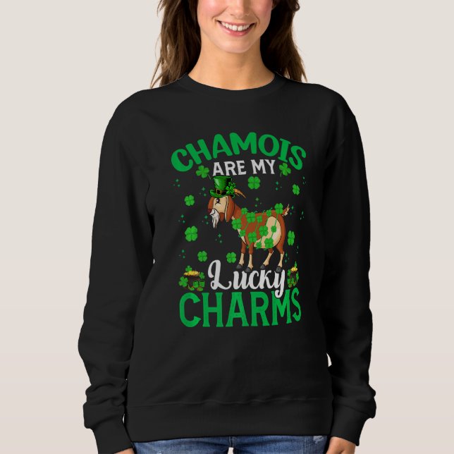 Funny Chamois sind meine glücklichen Charme Chamoi Sweatshirt (Vorderseite)