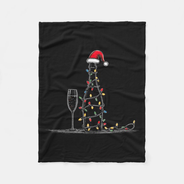 Funny Champagne Christmas Graphics Lights Lover Dr Fleecedecke (Vorderseite)
