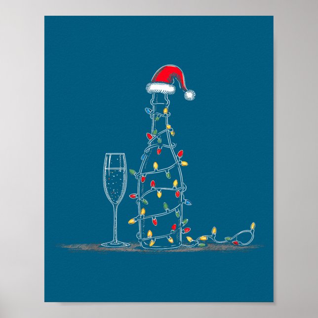 Funny Champagne Christmas Graphics Lights Lover Dr Poster (Vorne)