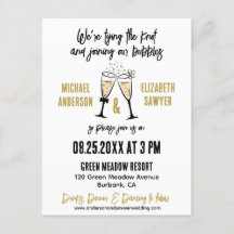 Funny Champagne Themed Flat Save the Date Card