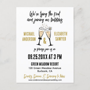 Funny Champagne Themed Flat Save the Date Card Postkarte
