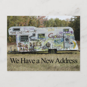 Funny Change of Address Card - Graffiti Trailer Ankündigungspostkarte