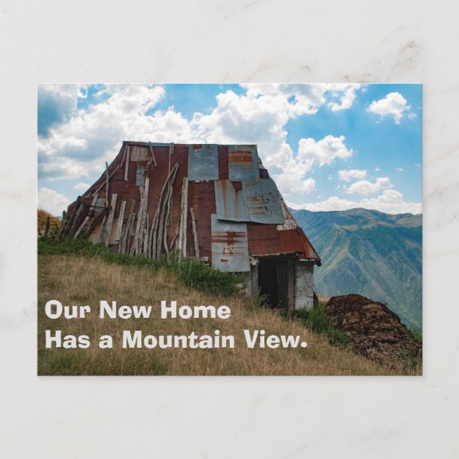 Funny Change of Address Card: Tin Roof Ankündigungspostkarte (Vorderseite)