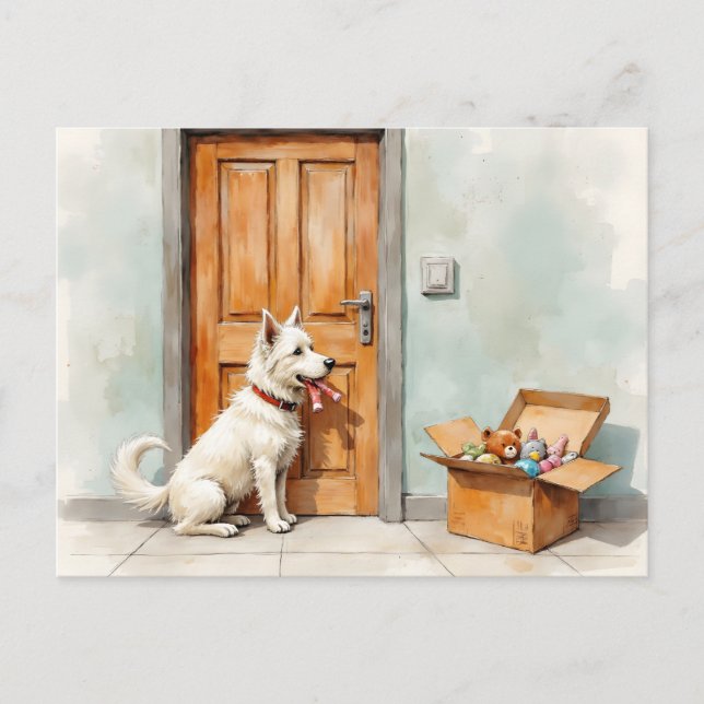 Funny Change of Address from White Dog Postkarte (Vorderseite)