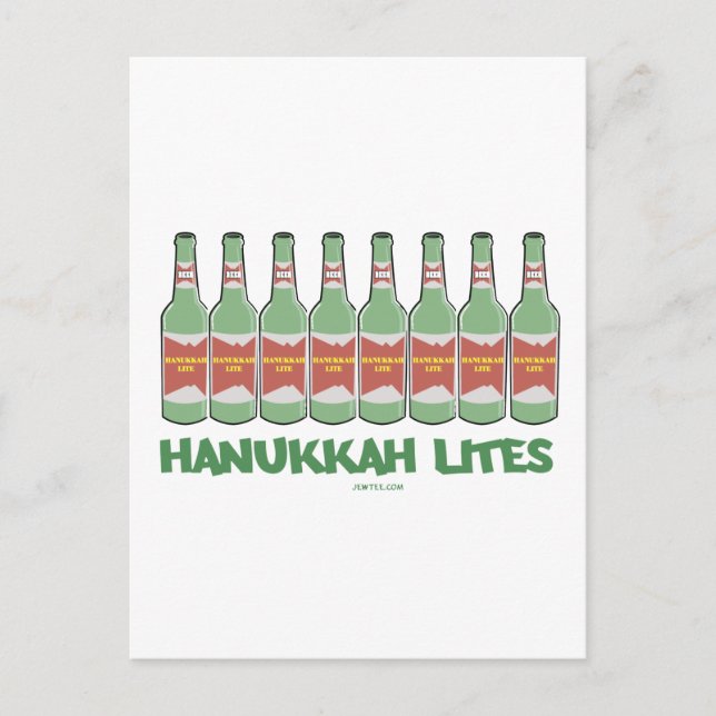 FUNNY CHANUKAH HANUKKAH LITES GIFTS FEIERTAGSPOSTKARTE (Vorderseite)