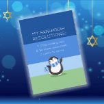 Funny Chanukah Hanukkah Resolution Holiday Card Feiertagskarte<br><div class="desc">Diese Hanukkah / Chanukah ließ unsere niedliche whimsical Pinguin bringen ein Lächeln zu jemandem, den Sie Liebe. Mit einer albernen - zany Liste von Auflösungen ( die sogar bearbeitet werden können - wenn Sie wählen). Fügen Sie Ihren persönlichen Gruß auf der Rückseite. Schließlich ist das beste Geschenk das Geschenk des...</div>