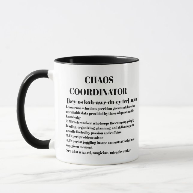 Funny Chaos Coordinator Definition Office Coworker Tasse (Links)
