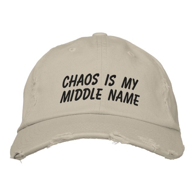 Funny Chaos Personality Sarcastic Relatable Humor Bestickte Baseballkappe (Vorderseite)